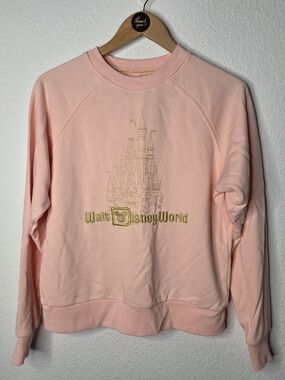 Disney Peach Pink Princess Castle Sweater, Adult Size Small